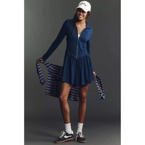 Daily Practice By Anthropologie Taylor Long-Sleeve Zip-Front Mini Dress L 284593